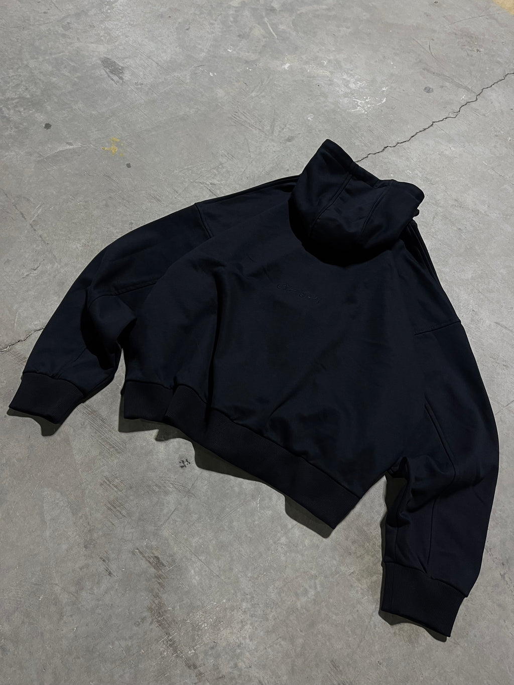 French Terry zip up [black]
