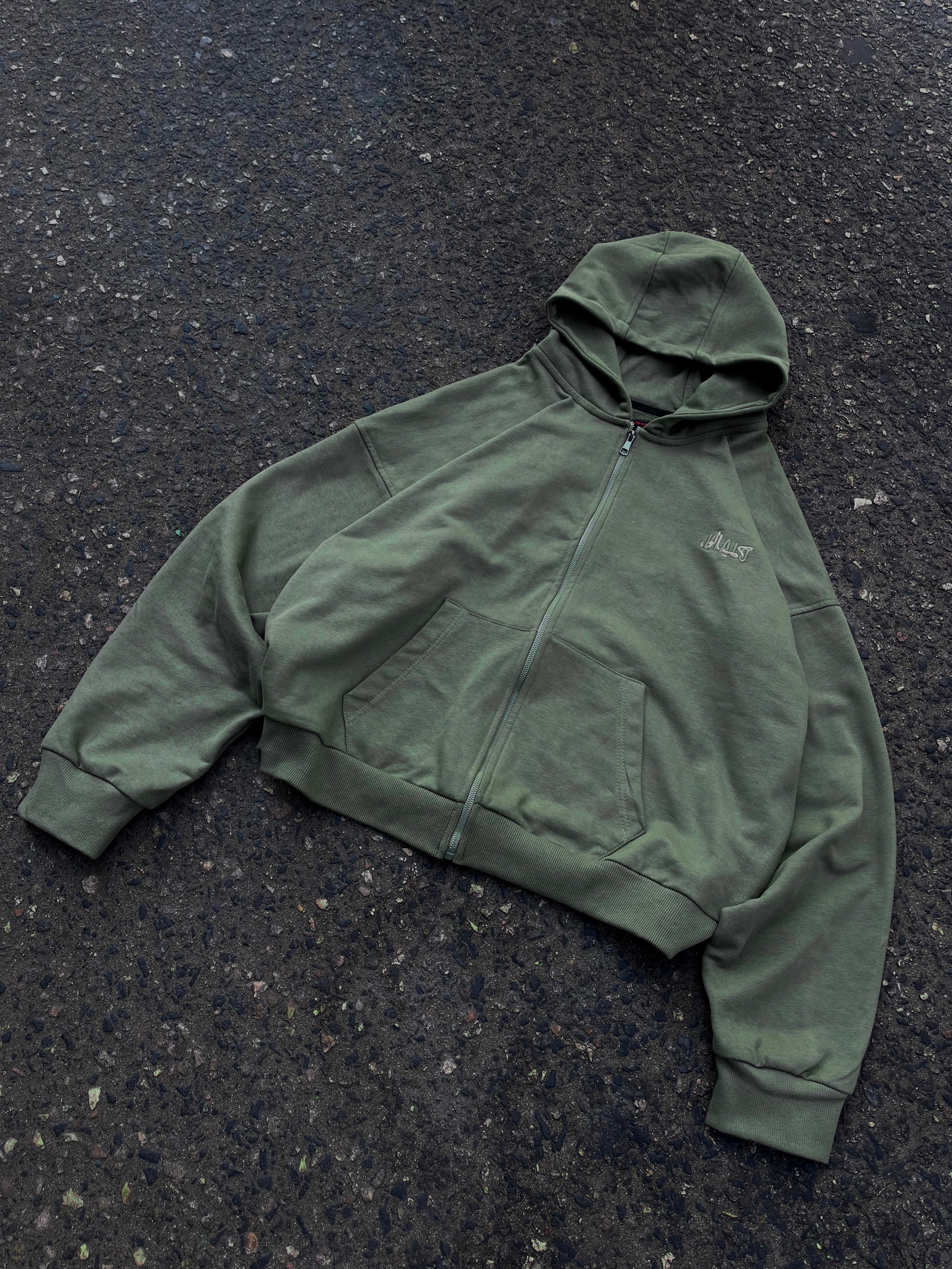 French Terry Zip Up [Olive Green]