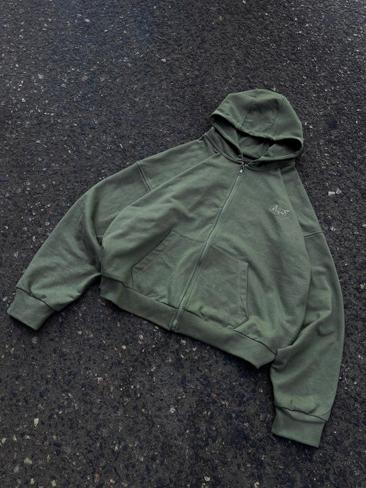 French Terry Zip Up [Olive Green]