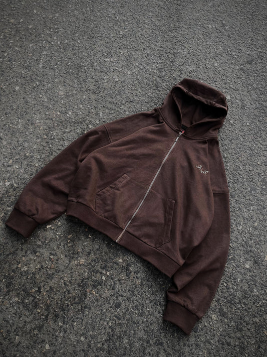 French Terry Zip Up [Brown]