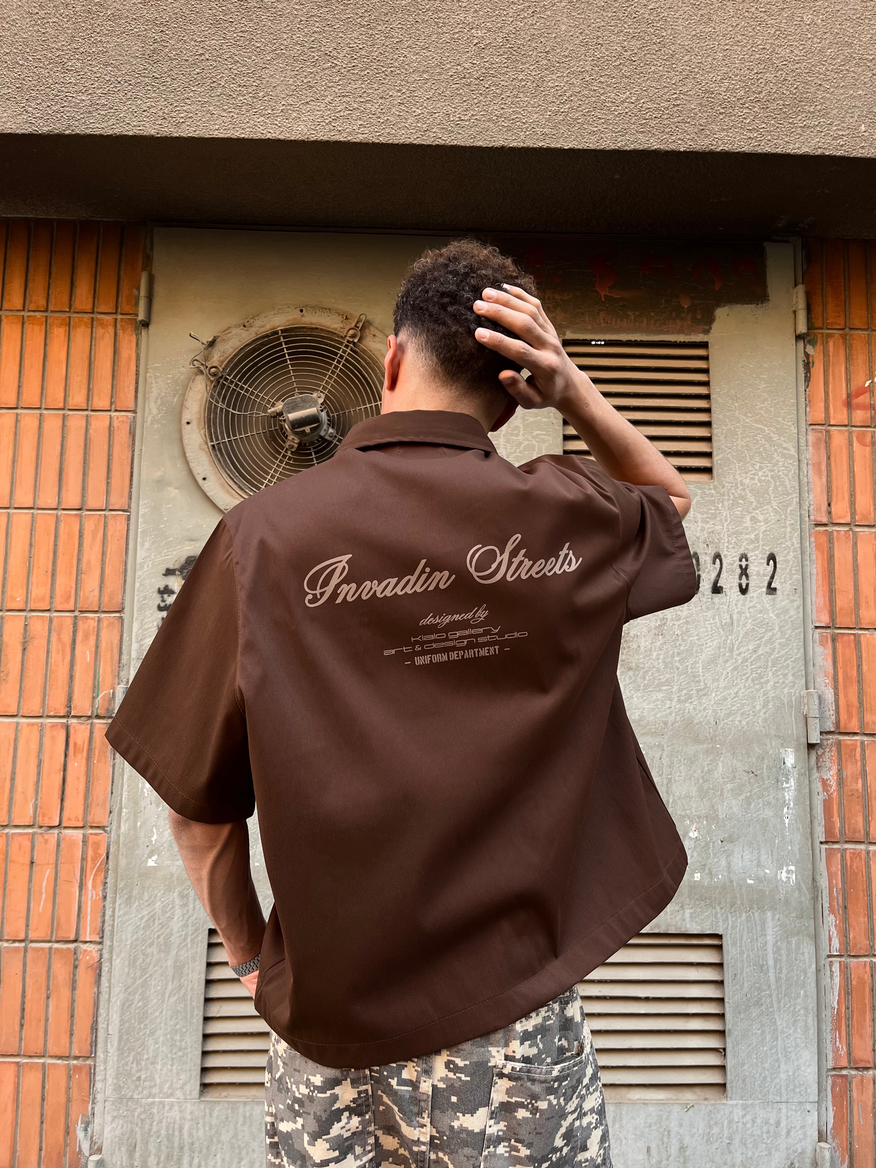 “NVDNSTRTS” boxy shirt