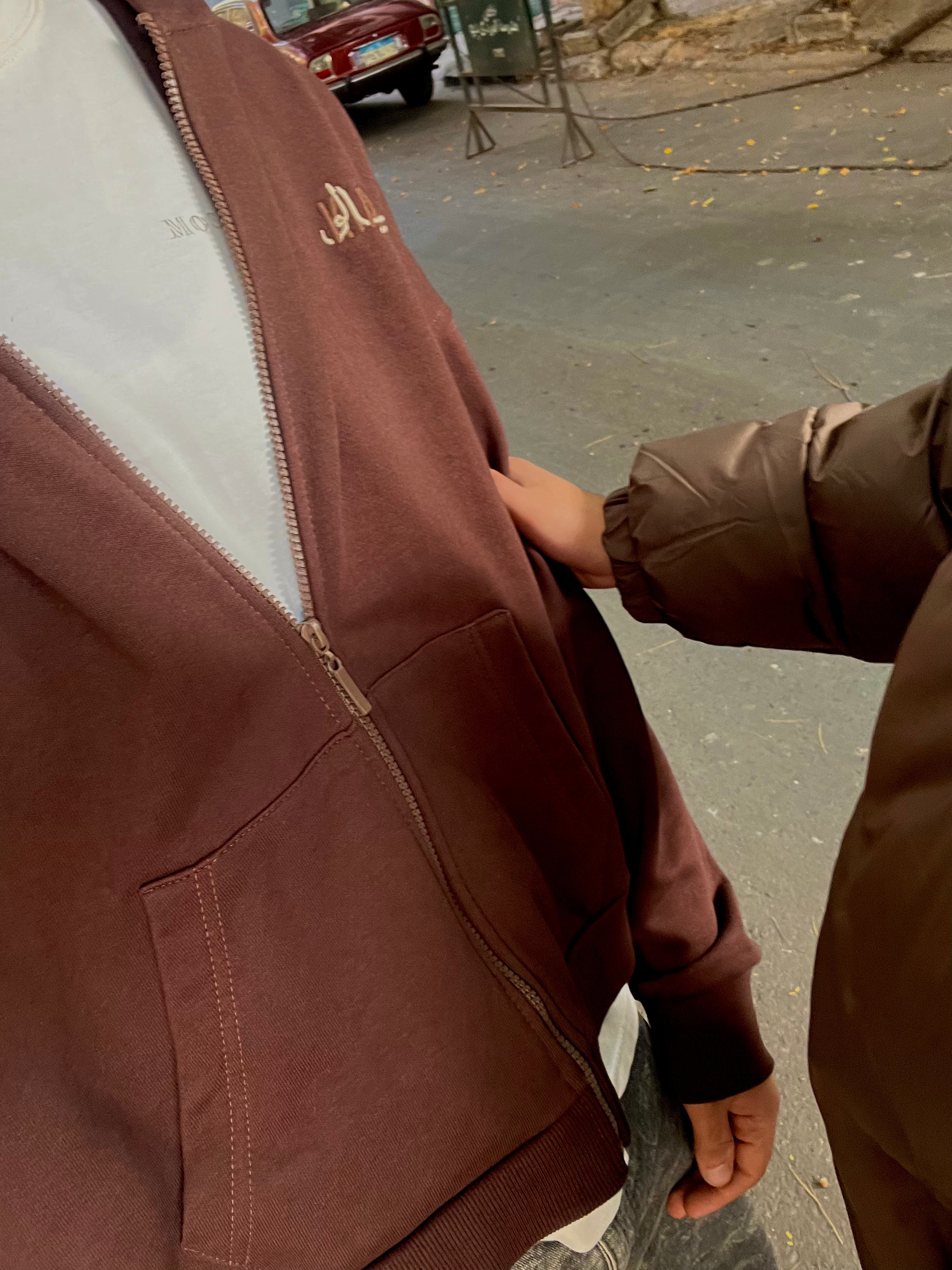 French Terry Zip Up [Brown]